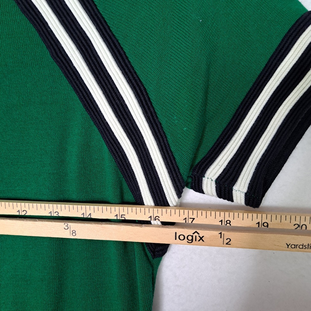 The Limited Sweater Dress Women S Green Striped Knit Bodycon Short Sleeve Casual - Picture 12 of 13